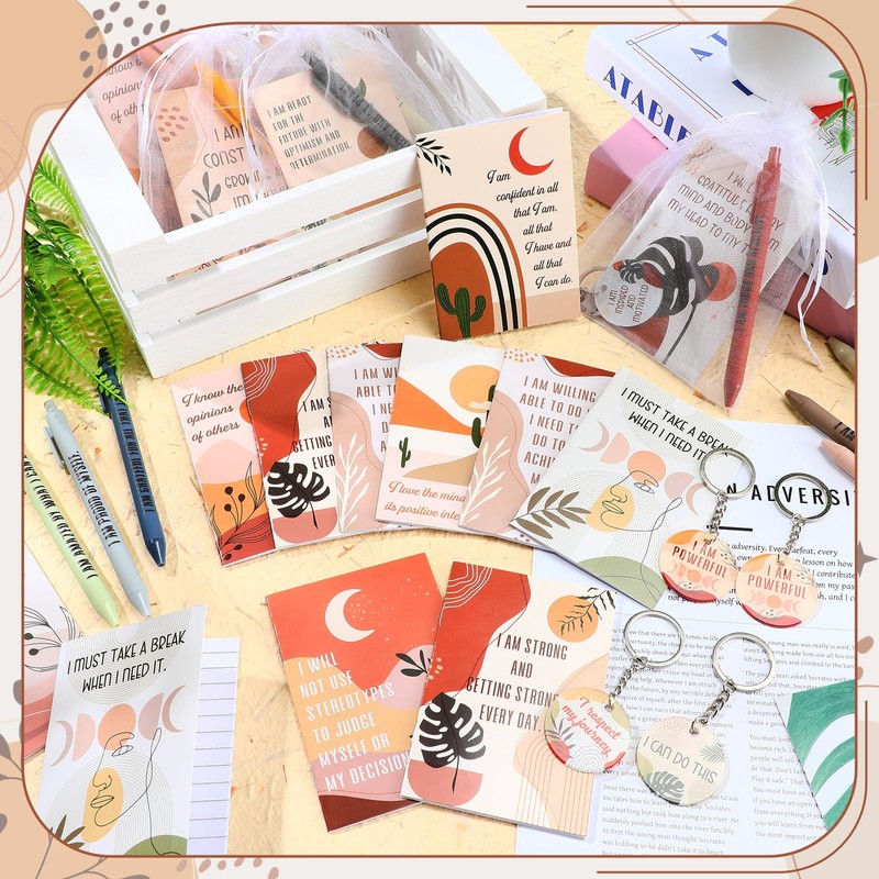 Mooliwe 72 Pcs/24 Set Positive Affirmation Gift Set Gratitude Notebooks