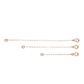 Wild Moonstone Necklace Bracelet Extender Chain 3pc Set - 2", 3", 4" - Sterling Silver, 14k Gold Filled, 14k Rose Gold Filled (14k Rose Gold Filled)