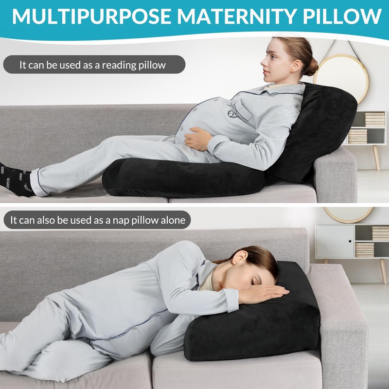 WOODWORD Pregnancy Pillow for Stomach Sleepers, Pregnancy Massage Pillow