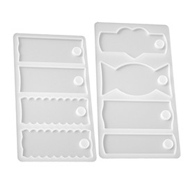 Operitacx Epoxid-gussform 2 Stück Namensschild Silikonformen Für Bastelarbeiten Flexibel