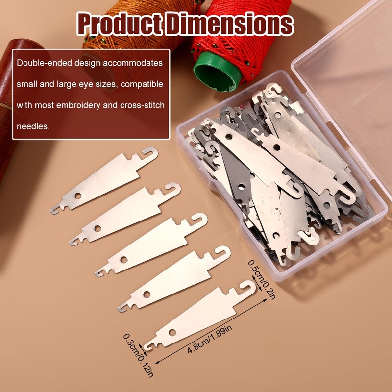 100pcs Needle Threaders, Stainless Steel Premium Needle Threaders Practical Sewing
