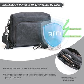 POIUGOYA Crossbody Purses for Women Trendy,Vegan Leather Medium Crossbody Bag,Women's Crossbody Travel Purse Built in Wallet