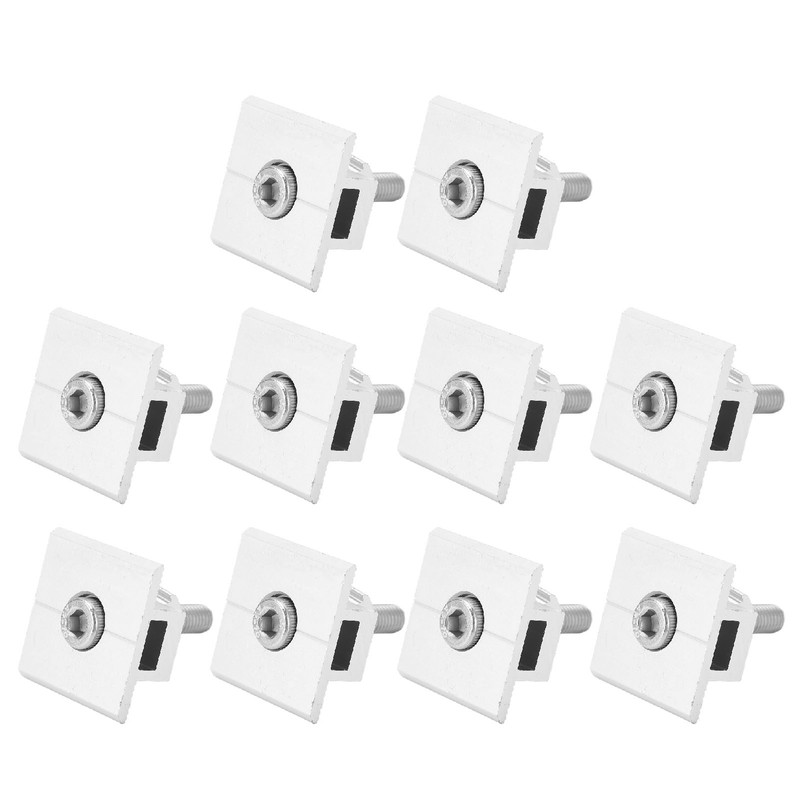 10Pcs Solar Panel Mid Clamps Waterproof Mount Aluminum Bracket Mounting