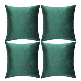 GIGIZAZA Decorative Throw Pillow Covers 16 x 16, Green Soft Pillow Covers Velvet,Set of 4 Decor Square Cushion Covers