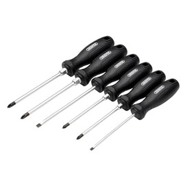 Draper 6pc Hard Grip Screwdriver Set - 13582 - Magnetic Tips, CRV Blades