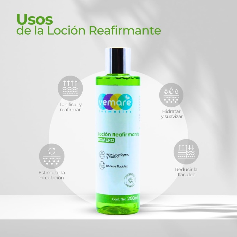 Vemare Cosmetics Loción Reafirmante de Piel con Extracto de Romero