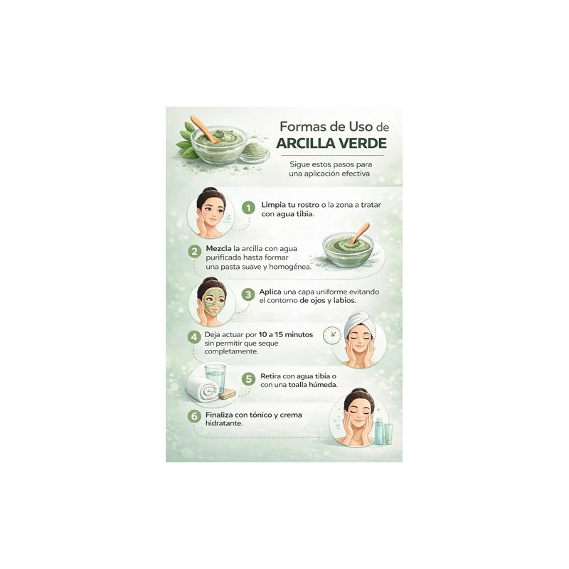 Arcilla Verde 1 Kg Barro Natural Para Mascarilla Facial