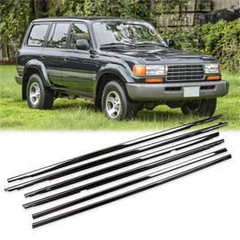 USTAR Door Window Trim Weatherstrip Seal Belt Compatible with Toyota Land Cruiser 1991-1997 Lexus LX450 1996-1997 Replaces 7571060021 7573060020 7574060020 6Pcs Pack Chrome