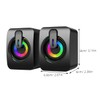 Mikinona 1 Pair Wired Gaming Speakers with Ambient Light USB