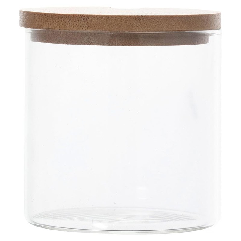 hobbyme Salt and Sugar Seasoning Glass Flavoring Jar Round Storage