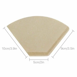 100Pcs Coffee Filter Paper Natural Unbleached Original Wooden Drip Paper