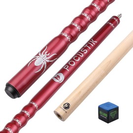 POCUSTIK Pool Cue, 58" 2-Piece Pool Stick for Adults，Ergonomic Canadian Maple Billiard Table Cues with 13mm Tip, House Bar Billiard Sticks for Men Women - Red,21 Oz