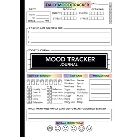 Mood Tracker Journal: Minimalist Daily Mental Health & Wellness Diary For Relieving Anxiety, ADHD, OCD, Coping, Borderline Personality Disorder, and Depression | Self-Care for Teen Boys Girls
