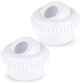 Zyghjort 2 Pack Pool Jet Nozzles, 3/4-Inch Swimming Pool Return Fittings SP1419D Outlet Jet Water Directional Flow Inlet Eyeball Nozzle with 1-1/2 Inch Mip Thread, Inground Pools Accessories