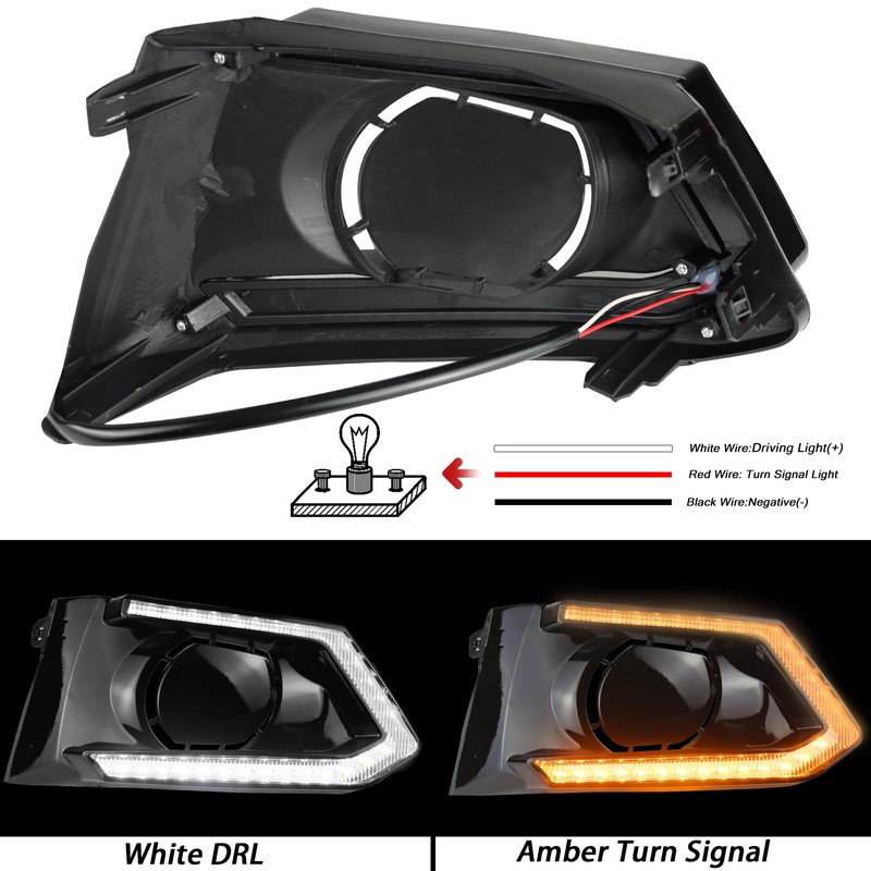 BINQIGOO Front Bumper Fog Light Daytime Running Lamp Turn Signal