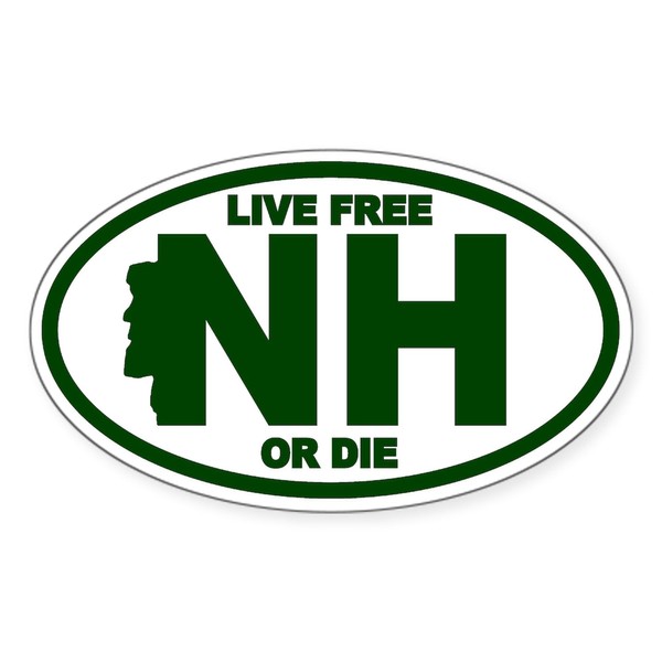 CafePress Green New Hampshire Live Free Or Die Sticker (Oval