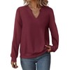 EADINVE Womens Casual Sweatshirts Long Sleeve V Neck Fleece Pullover