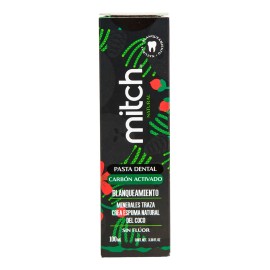 Pasta Dental Natural Mitch De Carbón Activado 100ml Blanqueamiento Sin Flúor