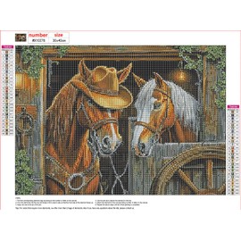 MXJSUA Horse 5D Diamond Painting Kits for Adults, Diamond Art Kits for Beginner, DIY Full Round Drill Diamond Dots Gem Art Kits for Home Wall Decor 30x40cm