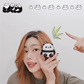 Yatchen for AirPod Cover Case, AirPods 1/2 Case Cute 3D Cartoon Panda AirPod Case Soft Silicone with Keychain Compatible with Airpods 2nd 1st Kawaii Funny Wireless Charging Case for Women Girls