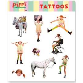 Pippi Longstocking Tattoos as Party Bags 1 Sheet // Pippi Langstrupf Party Bags