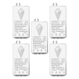 NineLeaf 5Pcs Mini Receiver for Wireless Light Switches, Can Pair All NineLeaf Wireless Light Switch, Can 't Used Separetely, Updated 80-275V (Receiver Only)