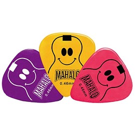 MAHALO MZPK1 Teardrop Shaped Ukulele Picks, 0.02 inches (0.46 mm), Set of 3