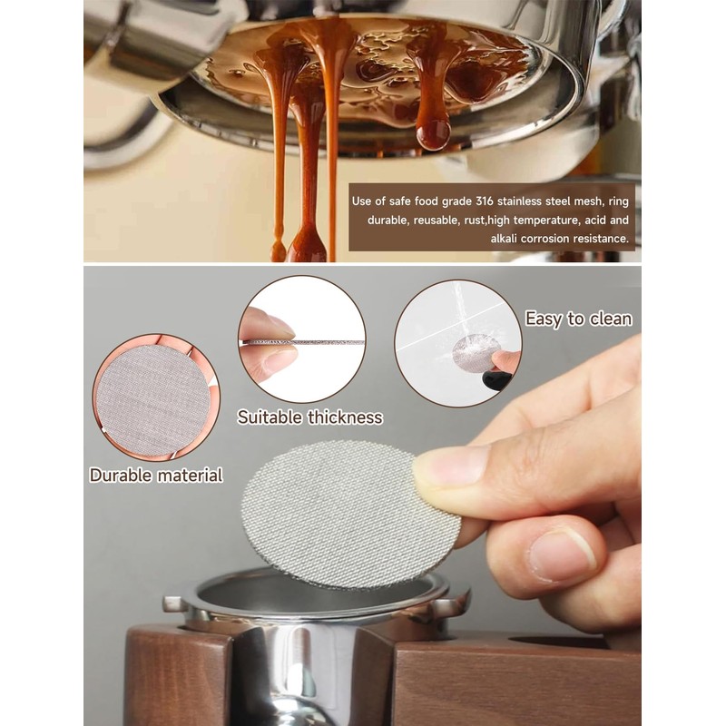 2 PCS Espresso Puck Screen, 53.5mm Puck Screen, Resuable 1.7mm