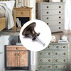 SWZHAI 16 Pack Antique Brass Cabinet Knobs, Round Dresser Knobs