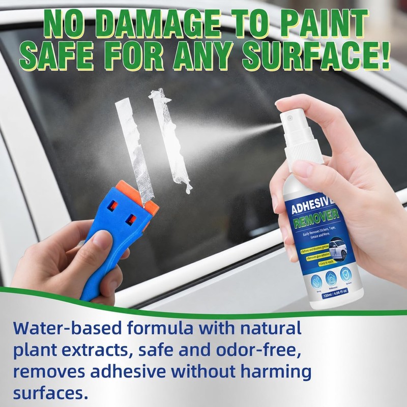 Adhesive Remover, Sticker Remover with Plastic Razor & Towel, 10.14oz