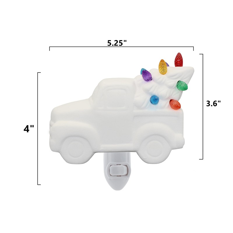 Creative Hobbies Ceramic Bisque Truck with Tree Night Light -