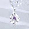 jiamiaoi 18K White Gold Plated Rose Necklace Silver Women's Pink