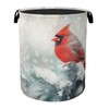Red Cardinal Foldable Laundry Hamper - Waterproof Fabric Storage Basket