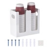 sourcing map Disposable Coffee Cup Dispenser, 2 Compartments White Acrylic