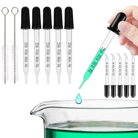 Glass Pipette, Glass Liquid Drops, 1 ml Glass Pipette with Rubber Head, Glass Dropper, Liquid Pipette, Drip Pipette, 1 ml, for Essential Oil Makeup Art Liquid Plant