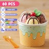 Jingmore 60 Set 4oz Ice Cream Paper Cups with Lids