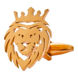 Gold Plated Lion Cufflinks Pair In A Cufflink Box French Men's Business Formal Suit Wedding Lux Dad Husband Gift Lawyer Birthday