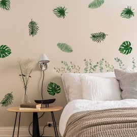 funlife Wall Tattoo Plants Tropical Leaves Wall Sticker Plants Green Wall Sticker Living Room Bedroom Sofa Background Wall Decoration