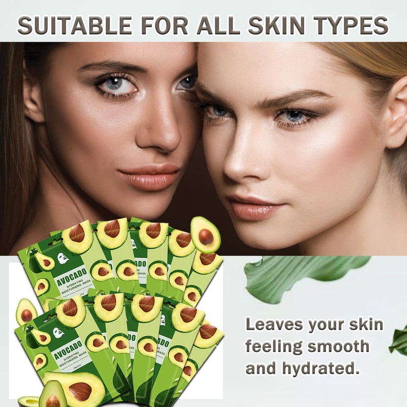 WENJLYJ 10 Pcs Face Sheet Masks Set,Moisturizing Sheet Masks,Hydrating Facial