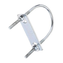 TOP-VIGOR M6 Round U-Bolt, 76mm Inner Width 150mm Length Steel U-Bolts with Nut, Plate, Washer for Building Installations Mechanical Parts Connection Cehicles Ships