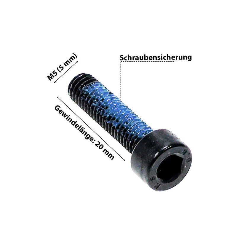 Generisch Bicycle Hex Socket Screw M5 x 20 Screw Lock