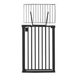 59 Inch Tall Baby Gate Auto Close Dog Gate with Adjustable Tall Panels Pressure Mounted Walk Through Swing Pet Gate for Doorways (Black, 29.92"-43.71" Wide)