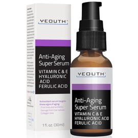 YEOUTH Serum Facial Antienvejecimiento de cido Hialurnico - Vitamina C - Serum Acido Hialuronico - Acido Ferlico - Vitamina E PARA MUJERES Y HOMBRES