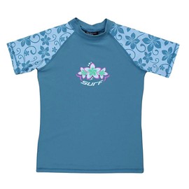 Kidz Swimmers Girls UV Sun Protection Rash Vest UPF 50+ Faded Denim (9-10 Years)