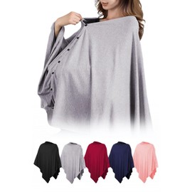 Lino Ulu Easy Nursing Cape Born From Mom's Voice, Just Put It On x Hide Thoroughly [All Season Comfortable x Natural Cotton] Nursing Cape, Poncho, Cape, Nursing Strap, Cold Protection, Maternity