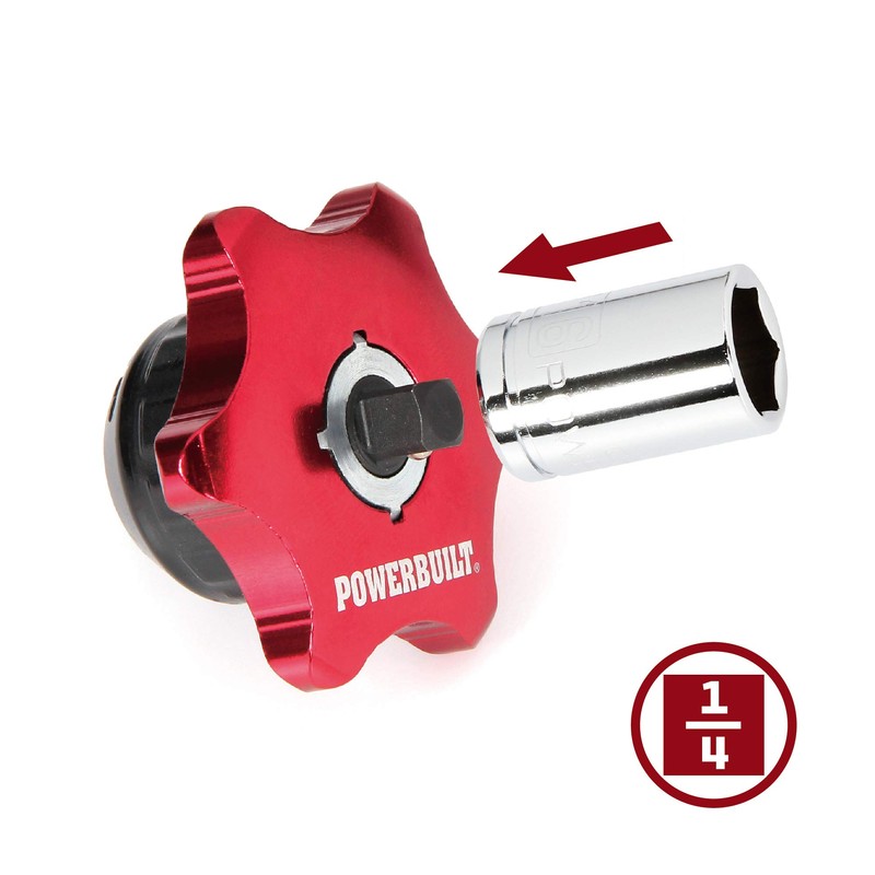Powerbuilt 1/4-Inch Drive Finger Ratchet, Dual-Sided for 1/4-Inch Sockets and