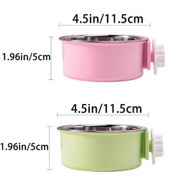 Crate Dog Bowl,Removable Stainless Steel Water Food Feeder Bowls Crate Coop Cup,Pet Cage Bowls with Bolt Holder for Cat, Puppy, Birds, Rats, Rabbits,Guinea Pigs,Small Animals
