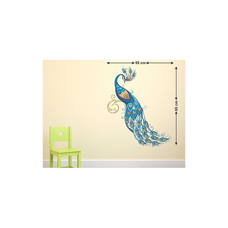 Wallstick Vinyl Beautiful Peacock Wall Sticker (23 cm X 4.2
