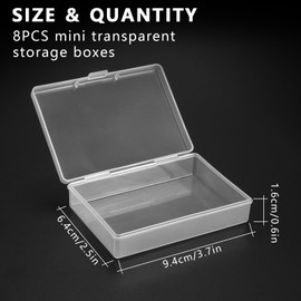8 PCS Small Plastic Containers with Lids, Mini Rectangular Empty Small Plastic Box, Small Storage Box with Lid Bead Storage Box, Craft Storage for Small Items and Other Projects Schrauben Weglegen