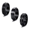 Thunaraz 3Pcs Stainless Steel Fidget Ring for Men Women Cool
